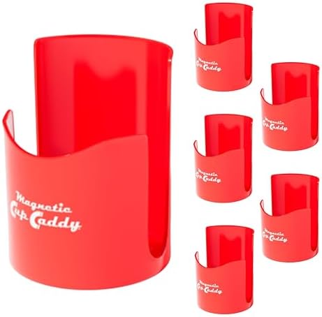Master Magnetics Magnetic Cup Holder - Caddy for Bottles, Glasses, and Cans - Fits on Fridge, Lawnmower, Forklift, Cart, or Ladder - Heavy-Duty Magnet by MasterMagnetics