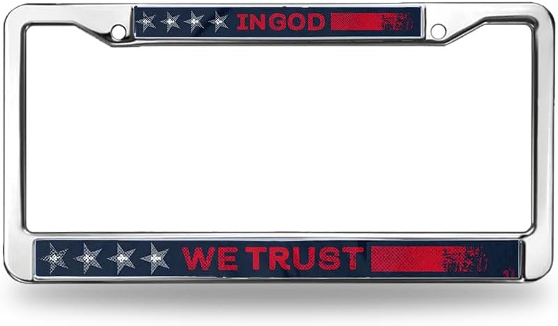 We Trust in God Chrome License Plate Frame Cross and Love License Plate Frame Christ Follower License Plate Frame for Car Lovers