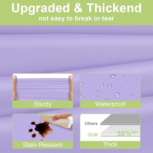 QIKSION 6 Pack Lavender Plastic Tablecloth, Lilac Table Cloth Disposable - Image 3