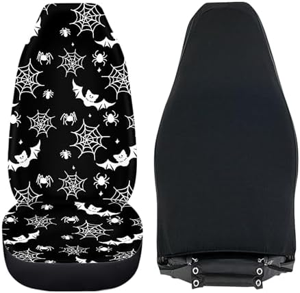 Cute Bat Spider Web Print Universal Car Seat Cover Front Seats Protector Fit for Most Cars,SUVs,Sedan,Truck or Van