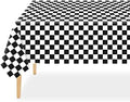 QIKSION 12 Pack Checkered Tablecloth Disposable, Race Car Table Cloth by QIKSION
