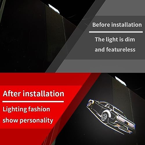 2 PCS Non-Fading Car Door Logo Lights Compatible for Challenger 2015-present Courtesy LED Ghost Shadow Light Projector Lamps Accessories (Muscle)