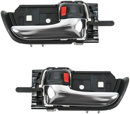 TRQ Chrome & Black Interior Inside Door Handle Pair Set of 2