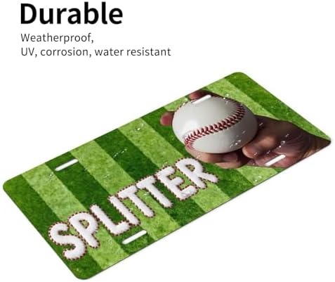Baseball Splitter Front License Plate 6" * 12" for Women