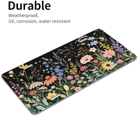 Wild Flowers License Plate - 6x12 Inch Aluminum Novelty Decorative Vanity Metal Front Car Plate for Women Men - Image 2