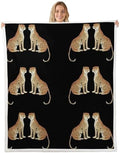 Cartoon Leopard Throw Blanket African Wild Animal Fleece Flannel Blankets Kids Boys Girls Room Decor Cute Wildlife Bed Blankets for Bed Sofa Couch Black Orange White Plush Blanket Twin 60"x80" by CastleFairy