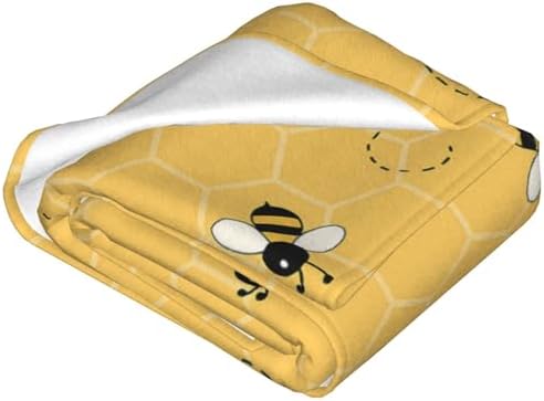 Funny Bees Honey Yellow Bumblebee Beehive Throw Blanket Flannel Fleece Autumn Lightweight Soft Fuzzy Cozy Couch Bed Blanket Fall Decor Thanksgiving Gifts Kids Adult 60"x50" - Image 7