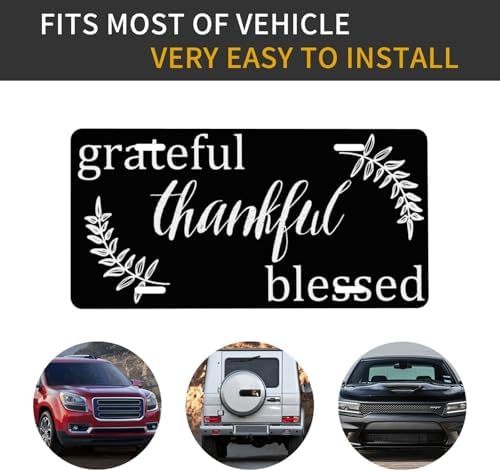 Grateful Thankful Blessed Front License Plate 6" * 12" for Women
