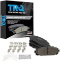 TRQ Front Brake Pads Ceramic Hardware Wear Sensor