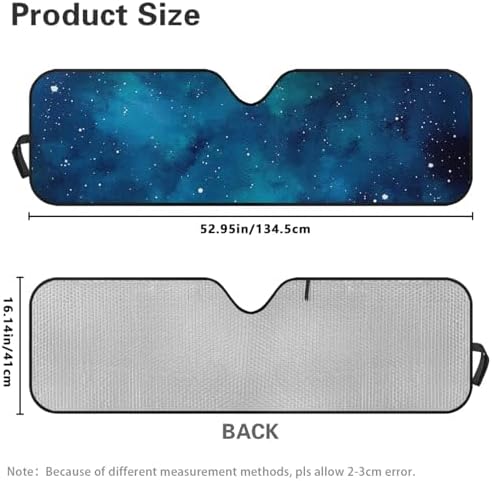 Renewold Automotive Windshield Sunshade for Jeep Wrangler Blue Galaxy Starry Sky Blocks Heat Sunlight UV Foldable Car Front Window Sun Shield Sun Shade Visor Cover for Jeep Gladiator Keep Vehicle Cool
