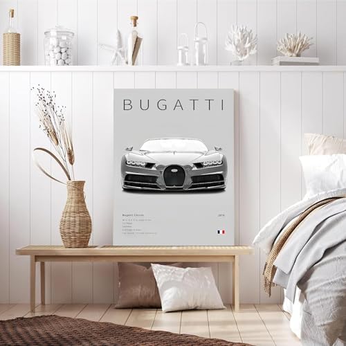 CSLGQGV Car Poster Vintage Racing Car Wall Art Supercar Canvas Prints Painting For Men Room Pictures Guys Dorm Room Aesthetics Decor Bedroom Office (black and white car frame, 12x16in) - Image 6