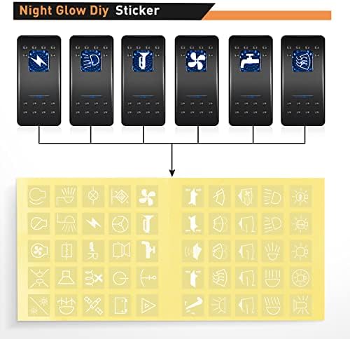 Nilight - 90110E 5 Gang Aluminum Rocker Switch Panel Toggle Dash 5 Pin ON/Off Pre-Wired Rocker Switch Blue Backlit Switch for Automotive Car Marine Boat RV,2 Years Warranty