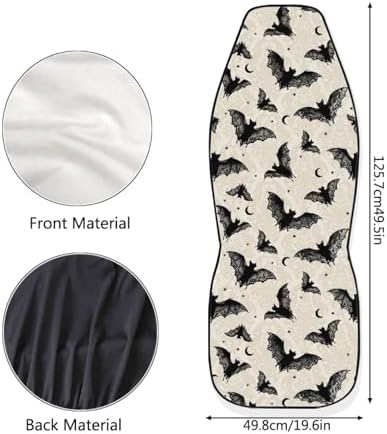 Halloween Black Bat Car Seat Cover for Women Men Fashion Soft Car Front Seat Decoration Auto Accessories Protectors Decor Fit for Car SUV Sedan Truck