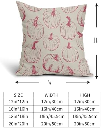 Dark Pink Pumpkin Fall Pillow Covers 22x22 Set of 2 Autumn Themed Thanksgiving Harvest Print Decorative Throw Pillows Outdoor Farmhouse Pillowcases Cushion Case Seasonal Decor for Couch Sofa Bed - Image 5