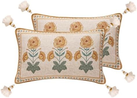 patdrea Designer French Vintage Pillow Cover,12"x20",Set of 2 by Welcometopatdrea
