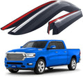 Goodyear Chrome Trim Window Deflectors for Dodge Ram 1500 2019-2026 Crew Cab, Shatterproof Tape-on Rain Guards, Window Visors, Vent Deflector Visor,Car Accessories, 4 pcs - GY008852
