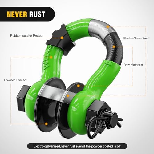 Nilight 3/4" D-Ring Shackle with Snatch Block, Heavy Duty Recovery Set