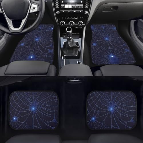 Blue Spider Web Car Rubber Floor Mat 4PCS