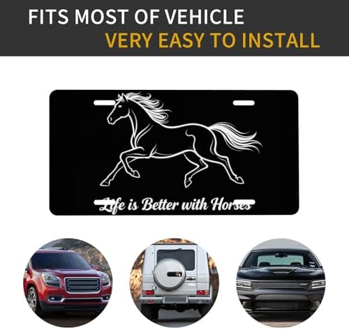 Life is Better with Horses Front License Plate 6" * 12" for Women