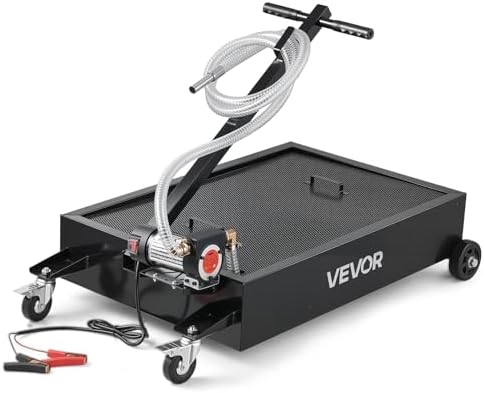 VEVOR Low Profile Oil Drain Pan, 15 Gallon Capacity, Rolling Oil Drain Pan with Electric Pump & 7.2 ft Hose, Leak-Proof & Corrosion-Resistant, Fit for Cars, SUVs, Trucks, Motorcycles, ATVs, Metal by VEVOR