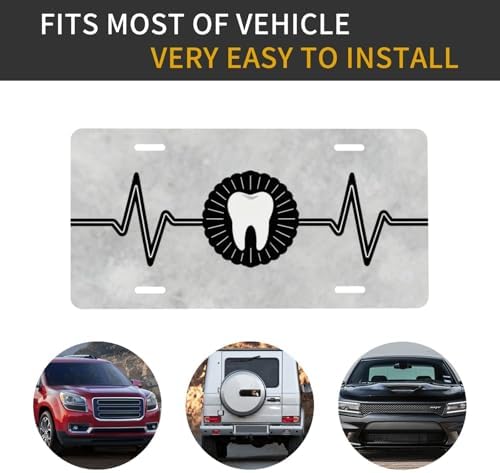 Tooth Heartbeat Life Front License Plate 6" * 12" for Women