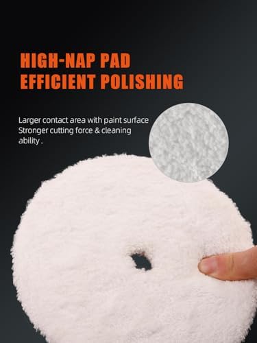 SPTA Microfiber Cutting Pads, Microfiber Finishing Pads 2Pcs 6Inch 150mm Finishing Disc Soft Microfiber Wax Removal Pad for Dual Action Car Polisher Finishing Polishing Waxing -MPBFS6W-2 - Image 3