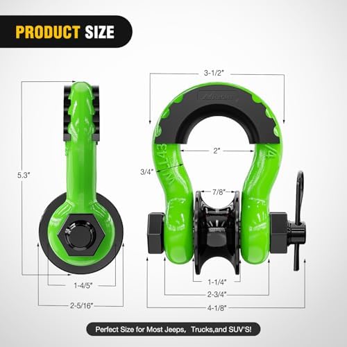Nilight 3/4" D-Ring Shackle with Snatch Block, Heavy Duty Recovery Set
