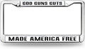 God Made America Free License Plate Frame Religious God Bless America Funny License Plate Frame Cross and Heart Weather-Proof License Plate Frame with Mounting Hardware Kit