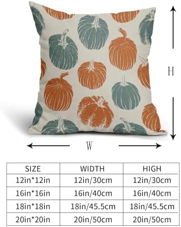 Light Blue Orange Pumpkin Fall Pillow Covers 22x22 Set of 2 Autumn Harvest Print Thanksgiving Decorative Throw Pillows Outdoor Farmhouse Cushion Case Seasonal Decor for Couch Sofa Bed - Image 5