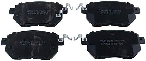TRQ Front Brake Pads Ceramic Hardware Wear Sensor