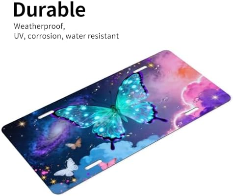 Butterfly Colorful Cute Front License Plate 6" * 12" for Women