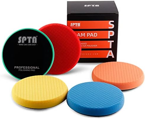Buffing Polishing Pads, SPTA 5Pcs 7.5 Inch Face for 7 Inch 180mm Backing Plate Mix Cutting Force Buffing Pads Cutting Polishing Pad Kit for Car Buffer Polisher Compounding,Polishing, Waxing-SPTA0010 by SPTA