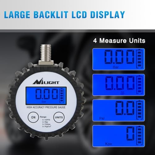 Nilight Digital Tire Pressure Gauge 100PSI ANSI 2A Certified
