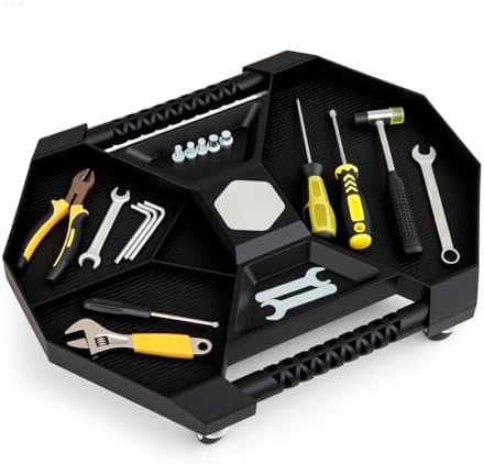 Goplus Rolling Tool Tray, Under Car Magnetic Moving Tray with 4 Swivel Casters, 55 LBS Capacity Caddy Tray, Tool Tray Creeper for Garage, Workshop, Automotive Repair, Mechanics by Goplus