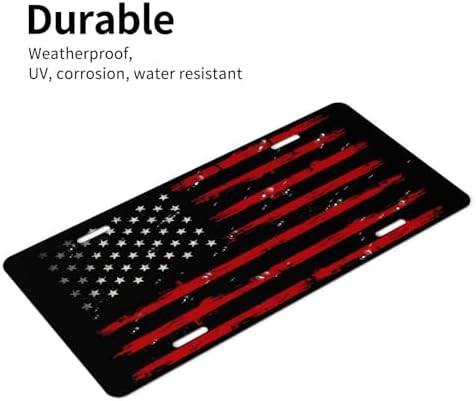 Red Vintage American Flag Front License Plate 6" * 12" for Women