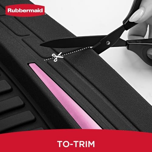 Rubbermaid Car Floor Mats Full Set – Premium All-Weather Car Mat with Brushed Aluminum Inserts, Universal Trim-to-Fit Design, Anti-Slip Backing for Cars, SUVs, Trucks, and Vans