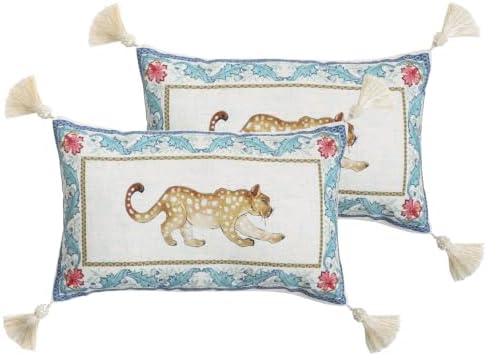 patdrea Designer Vintage Leopard Print Pillow Cover,12"x20",Set of 2 by Welcometopatdrea