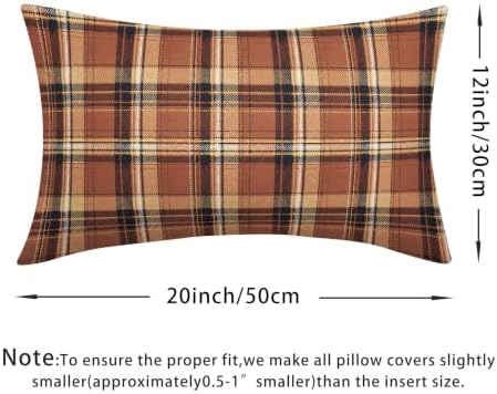 Christmas Plaid Pillow Covers 12x20 Set of 2 Burnt Orange Highly Absorbent - Image 4
