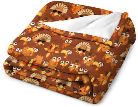 Socira Thanksgiving Turkey Blanket Throw Blanket Thanksgiving Turkey Gifts for Women Men Soft Sofa Throws for Travel Camping Bed Home Decor Car Birthday Gift 40"*50" （100 * 130cm） - Image 3