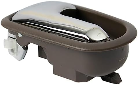 TRQ Driver Side Interior Door Handle Chrome & Brown Compatible with 1995-2003 Mazda Protege