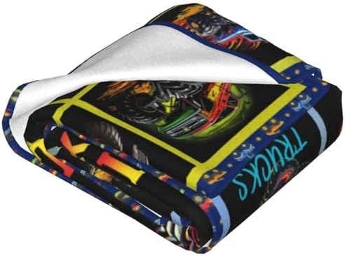 Truck Blanket Trucks Throw Blanket Truck Car Lover Gift for Boys Kids Room Decor Soft Warm Fleece Flannel Plush Blankets for Couch Sofa Bed 40"X50" - Image 4