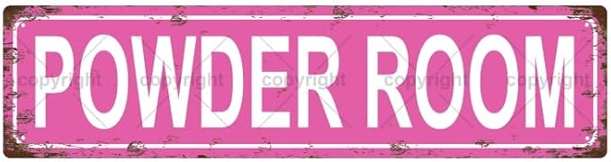 POWDER ROOM Space Vintage Metal Tin Street Sign Bar Cafe Garage Cave Home Room by Unknown