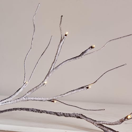 Fudios Christmas Garland Lights Snow Flocked 6FT 48 LED Battery Operated for Winter Decor, Lighted Snowy Garland Vine Home Holiday Party Mantle Indoor Outdoor Use - Image 2