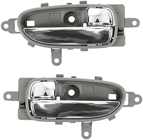 TRQ Interior Inside Silver Frost Door Handle Pair Set