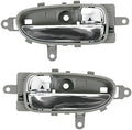 TRQ Interior Inside Silver Frost Door Handle Pair Set