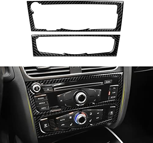 Car Air Conditioning CD Panel Decals for Audi A4 A5 S4 S5 RS4 RS5 Q5 Accessories Carbon Fiber Interior Stickers, Style B