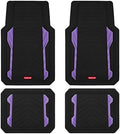 Rubbermaid Car Floor Mat, Heavy Duty All-Weather Car Mats Full Set with Dual-Tone Purple Aluminum Inserts – Universal Fit, Anti-Slip Backing, Trim-to-Fit for Most SUV, Sedan, Van