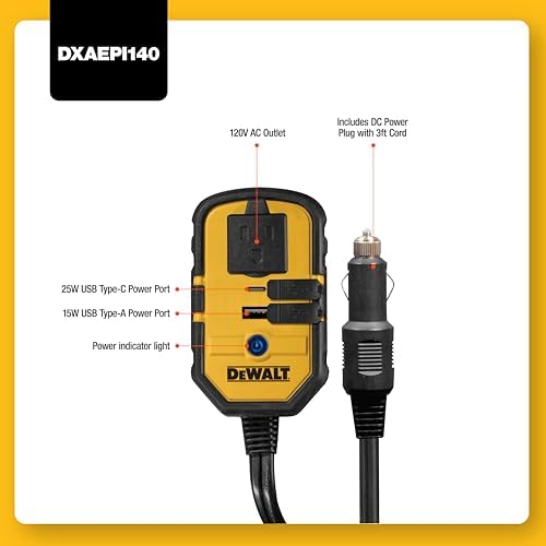 DEWALT DXAEPI140 Power Inverter for Vehicles - Image 2