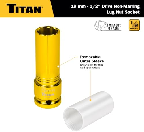 Titan 21092 1/2-Inch Drive x 19mm Non-marring Impact Deep Lug Nut Socket - Image 4