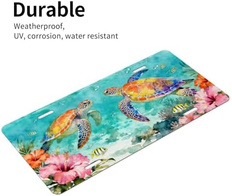 Tropical Sea Turtles Front License Plate 6" * 12" for Women
